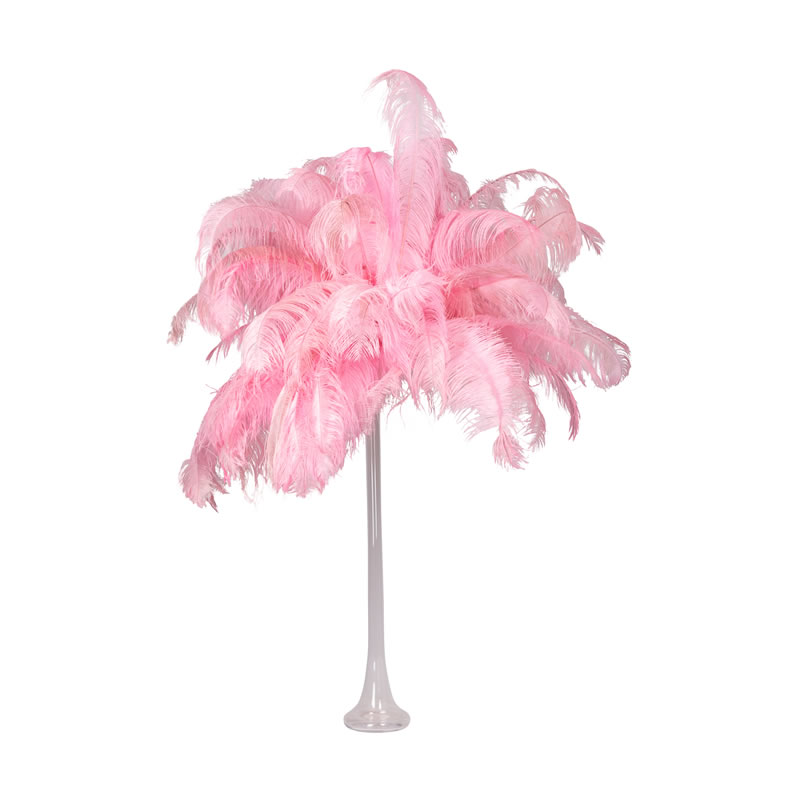 Ostrich Feathers on Lily Vase Hire - Event Furniture Hire London